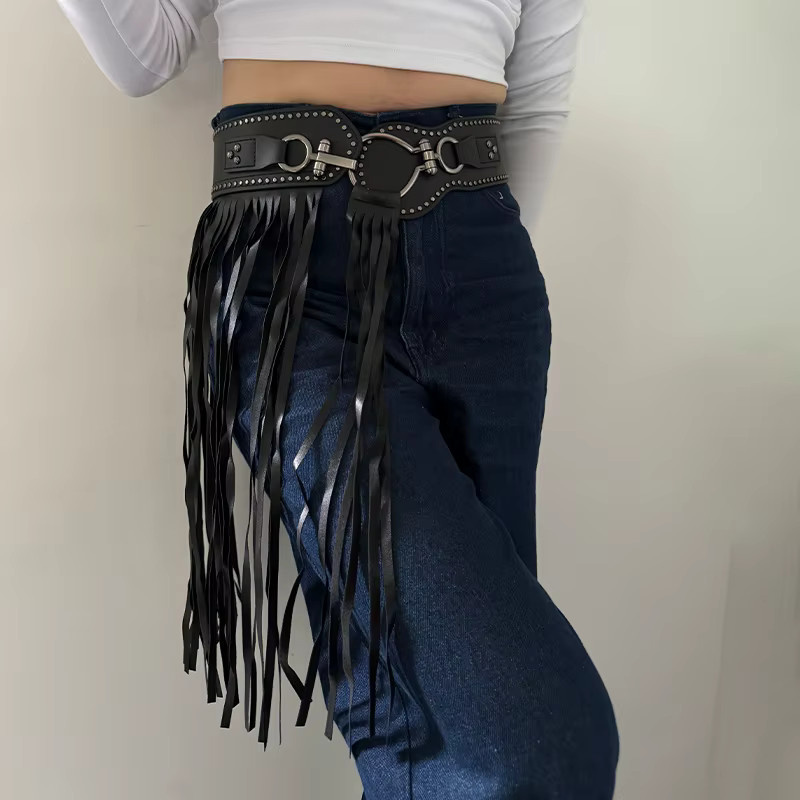 Taille Kette Leder, Quaste, Damen - Bild 2