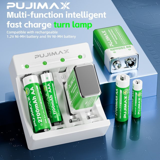 PUJIMAX AA/AAA Akku 1,2V Wiederaufladbare NI-MH Batterien mit 2700mAh und 1100mAh für Fernbedienungen, Mäuse, Computer und Spielzeug - Bild 1
