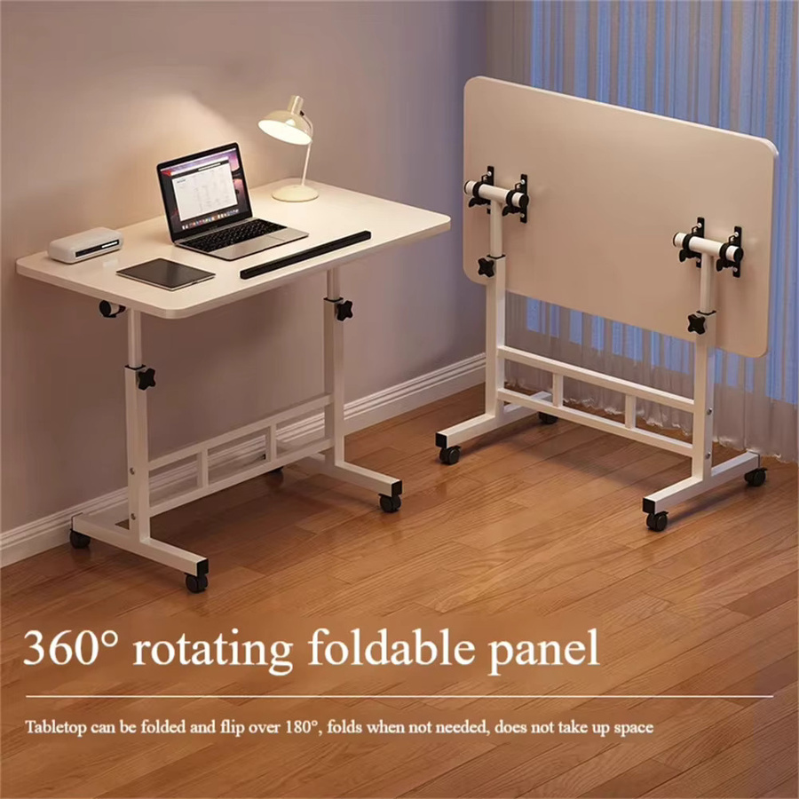 HiMISS Höhenverstellbarer Stehschreibtisch mit Rollen, Mobiler Laptop-Tisch für Home Office und Schlafzimmer, Schwarz oder Weiß - Bild 5