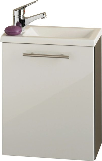Posseik Alexo Waschplatz 2-teilig aus Mineralguss und MDF, Farbe Anthrazit-Weiß, Breite: 40 cm, Tiefe: 50,5 cm, Höhe: 22 cm - Bild 1