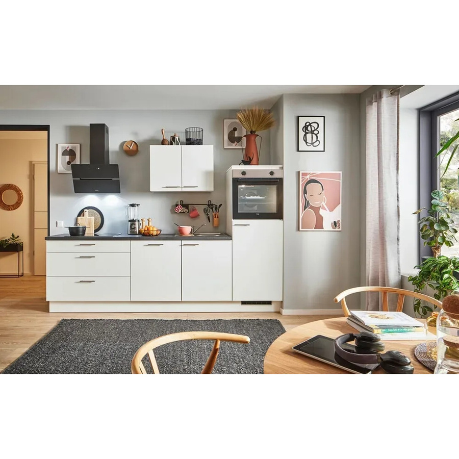 PINO Küchenzeile Weiß mit 1 Geräteschrank, Breite: 250 cm, Höhe: 174 cm, Tiefe: 60 cm - Bild 2