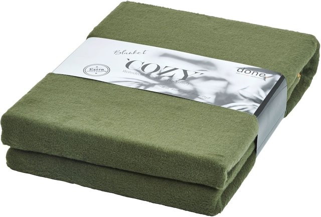 DONE Wohndecke Cozy Fleece in Grün - Bild 1