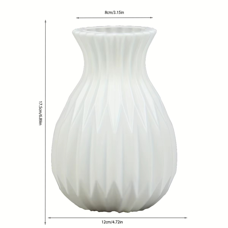 YOCITY Moderne Minimalistische Vase aus Keramik und Kunststoff in Schwarz oder Weiß für dein Wohnzimmer - Bild 3