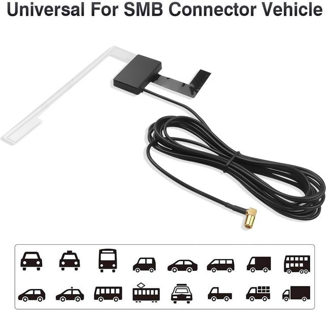 Kebidumei Aktive DAB Digital Audio Broadcasting Auto Antenne für Fenster, Dach oder Windschutzscheibe kompatibel mit Pioneer, Kenwood, JVC und Sony - Bild 1