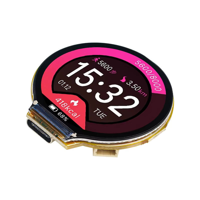 SHCHV ESP32 C3 LVGL Entwicklungsboard mit 1,28 Zoll IPS LCD TFT Smart Display Modul, WiFi und Bluetooth, Schwarz - Bild 2