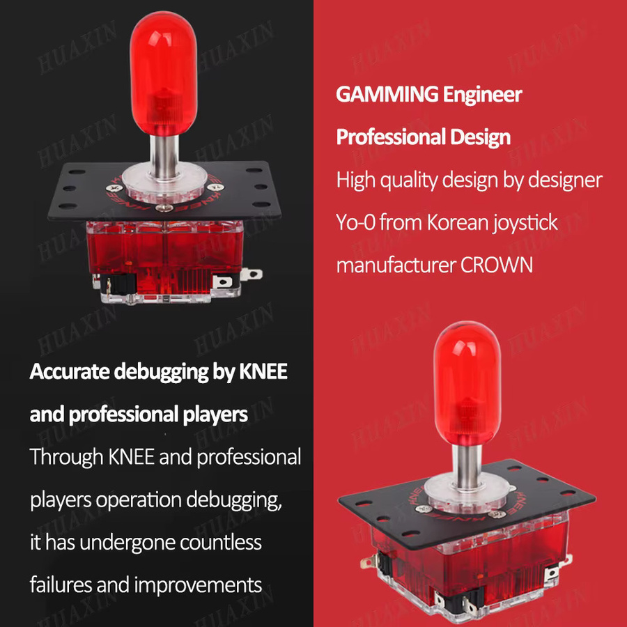 Samucksa KNEE-NEO Arcade-Stick für Fighting Games mit Crown Joystick in Rot - Bild 3