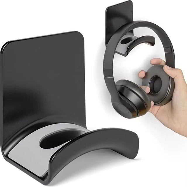 Mrgabwte Universal Kopfhörer Halter Wandständer für Headsets in Schwarz ohne Bohren - Bild 1
