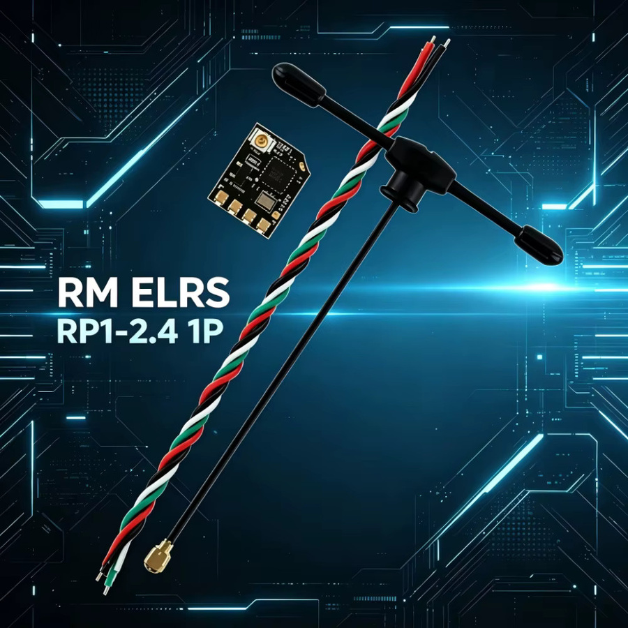RadioMaster RP1 V2 ExpressLRS ELRS 2,4GHz Nano-Empfänger mit 65mm UFL T-Antenne in Schwarz für FPV-Renndrohnen, Whoop und RC-Flugzeuge - Bild 4