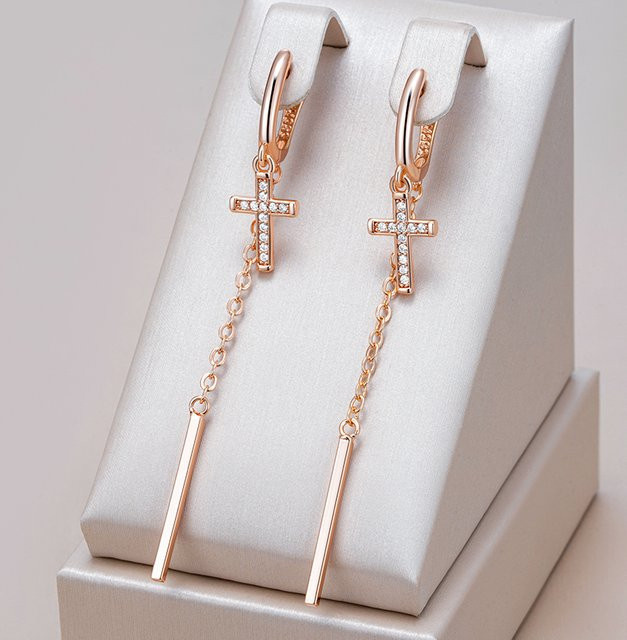 Kinel Ohrringe, 585 Gold, Roségold, Zirkonia, Damen - Bild 1