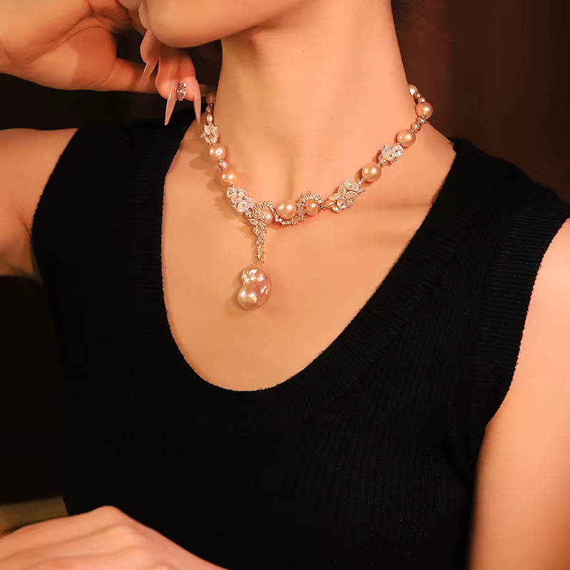 GLSEEVO Halskette, Perle, Zirkonia, Gold, Damen - Bild 3