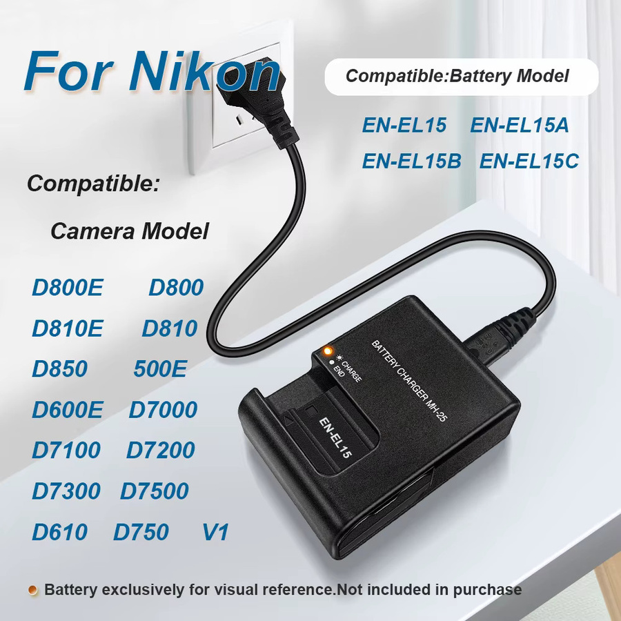 Nikon MH-25 EN-EL15 Kamera-Akku-Ladegerät in Schwarz - Bild 3