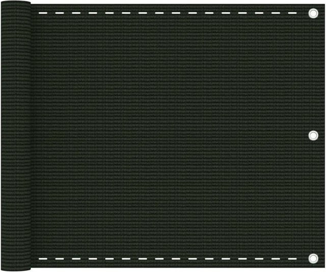 vidaXL Balkon Sichtschutz aus HDPE in Dunkelgrün, UV-beständig und blickdicht, Breite: 75 cm, Länge: 600 cm - Bild 1