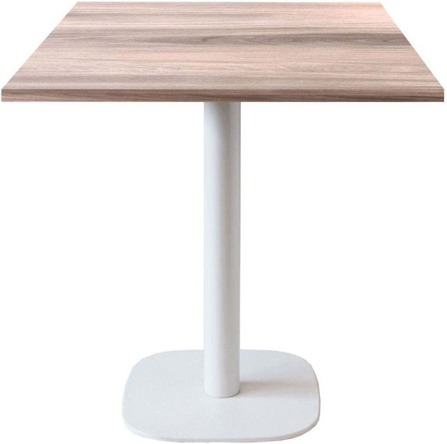 RestooTab Tisch Round quadratisch mit Eiche-Platte und weißem Gestell, B/T/H: 70 x 70 x 75 cm - Bild 1