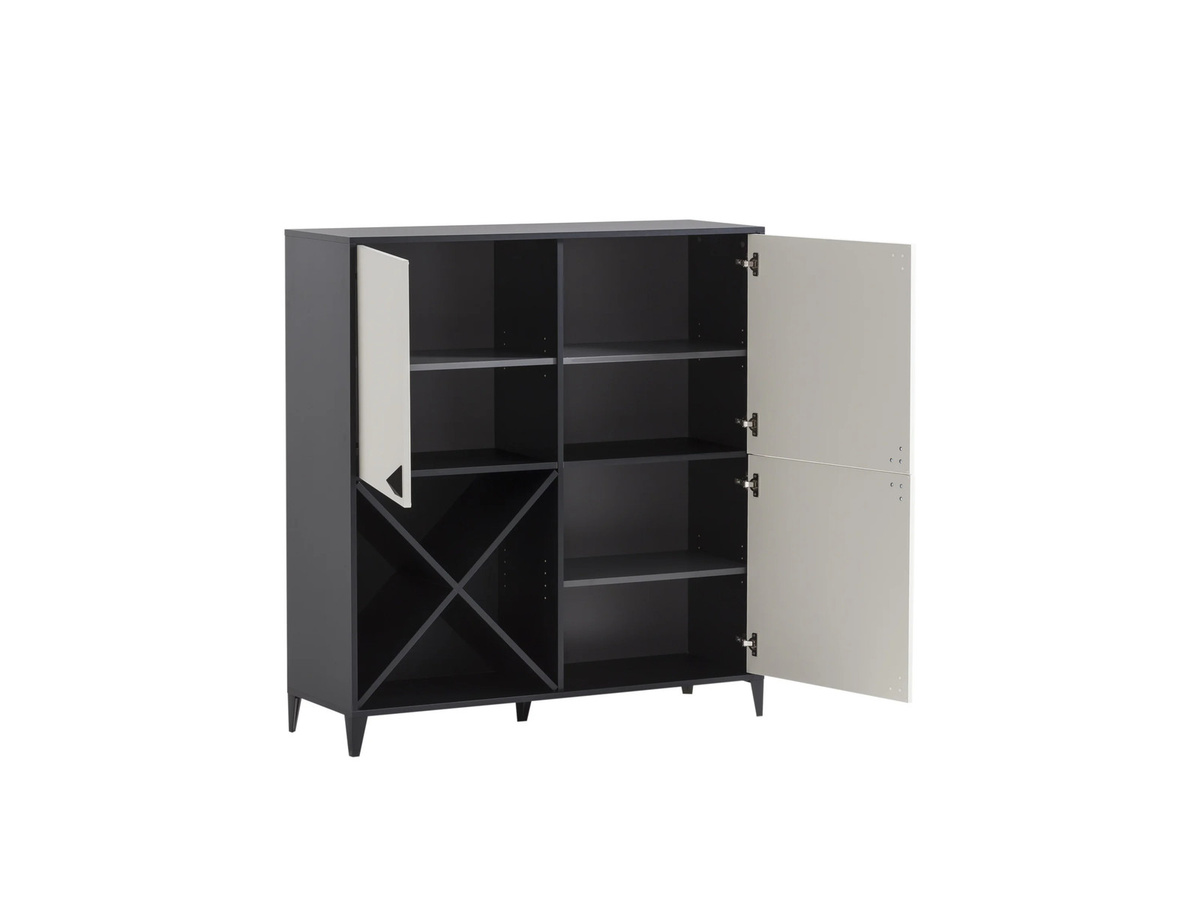 Schildmeyer Highboard Looks Classic in Schwarzmatt und Beige mit Soft-Close-Schubladen und Türen - Bild 3