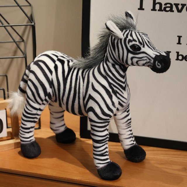 Zebra-Pferd Plüschpuppe, Stofftier, 33cm, ab 14 Jahren - Bild 1