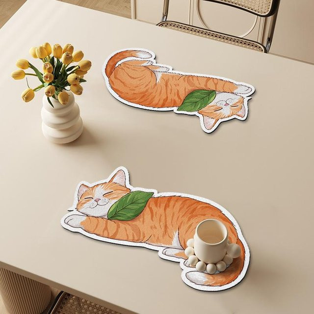 Saugfähige Küchenablaufmatte für Spüle und Besteck in Orange, B/T: 40 x 30 cm - Bild 1