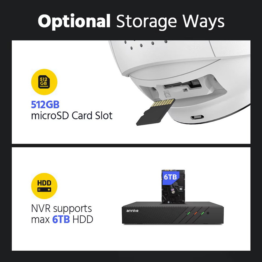 ANNKE H500P 3K Ultra HD PoE Videoüberwachungssystem mit 8CH 8MP NVR und 5MP Nachtsichtkameras in Weiß - Bild 5
