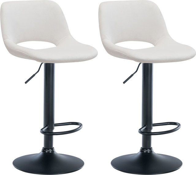 CLP 2er Set Barhocker Camden in Beige mit Samt-Bezug - Bild 1
