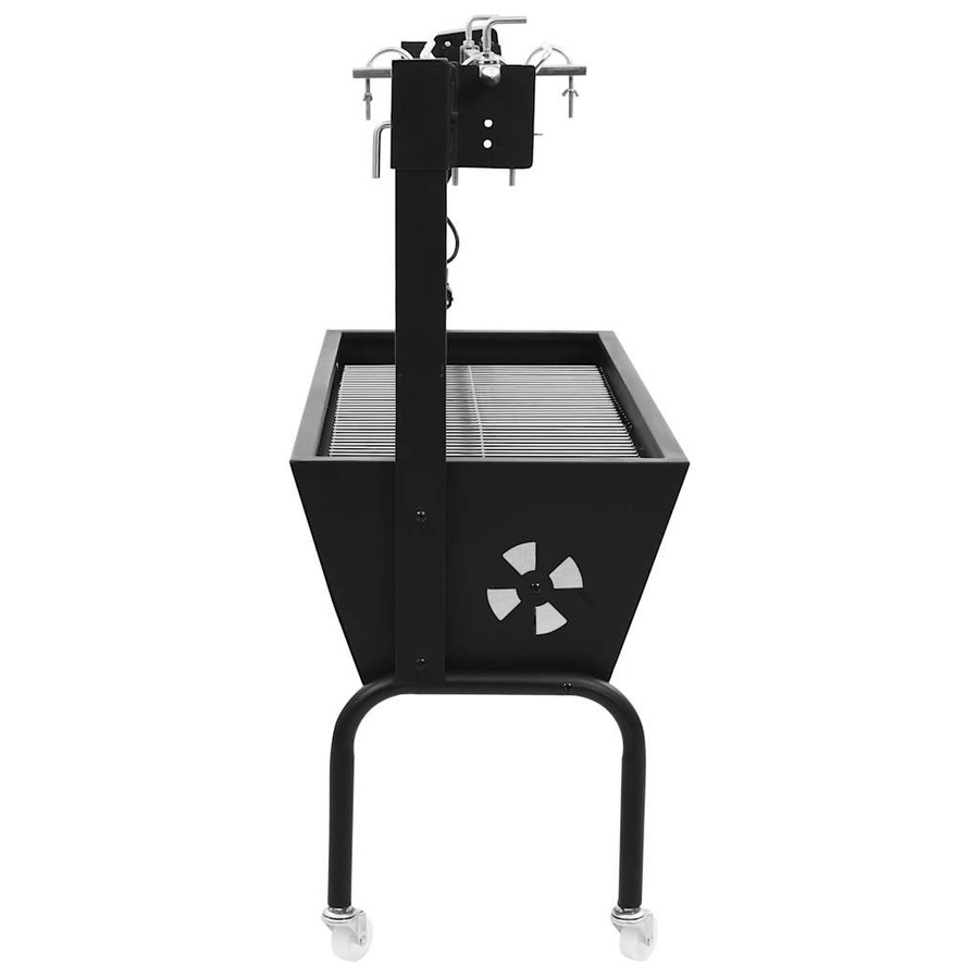 vidaXL Elektrische BBQ-Rotisserie aus Edelstahl in Schwarz und Silber für Holzkohlegrills - Bild 2