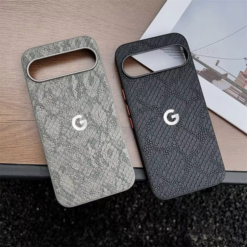 Luxuriöse Handyhülle mit Schlangenleder-Textur für Google Pixel 11, 10, 9 Pro XL und 9a in Grau aus weichem TPU-Stoßfänger - Bild 2