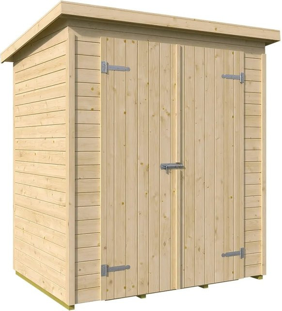 Weka Gerätehaus Mori mit Pultdach, Boden und Doppeltür, Naturbelassen, Breite: 170 cm, Tiefe: 120 cm - Bild 1