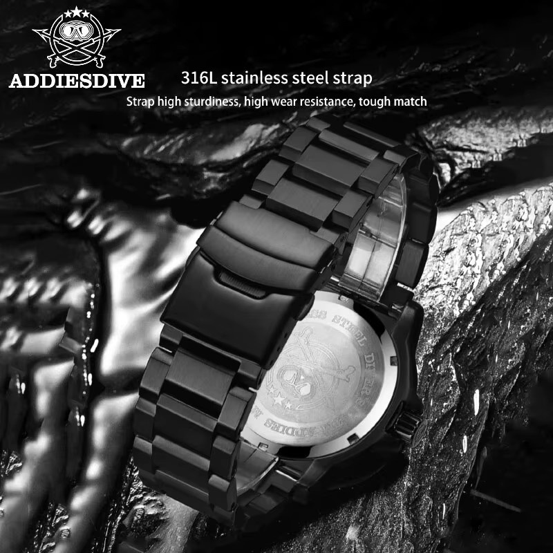 Addies Armbanduhr, Quarz, Nylon, Stahl, Herren - Bild 4