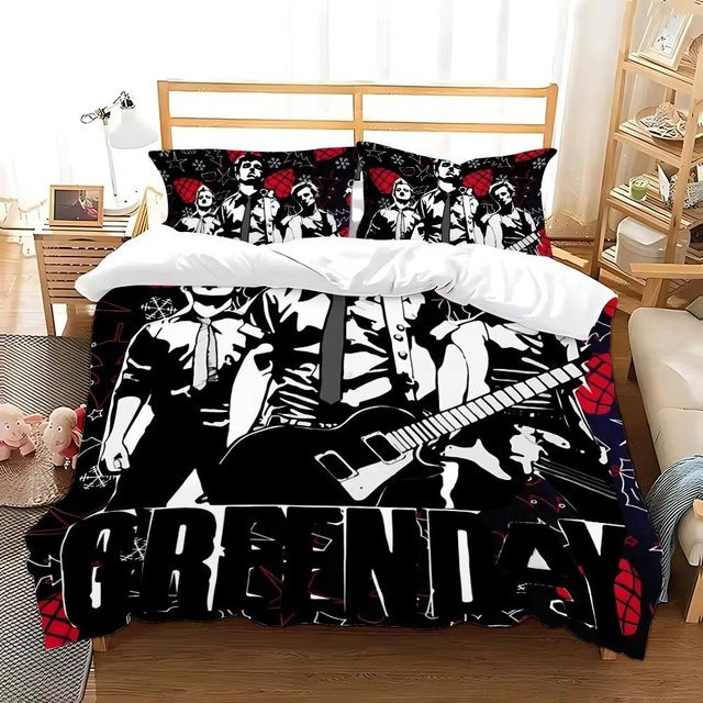 Green Day American Idiot Bettwäsche Set aus Mikrofaser in Schwarz, B/H: 135 x 200 cm - Bild 1
