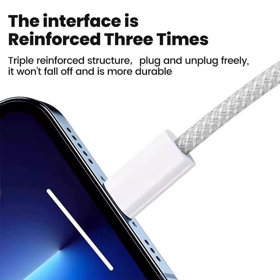 NNBILI USB-C auf USB-C Ladekabel 60 W mit PD Schnellladefunktion in Lila für iPhone, Huawei, Xiaomi und Samsung - Bild 3