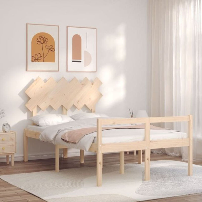 Seniorenbett aus Massivholz Kiefer von VIDAXL in Braun, B/T/H: 120 x 80,5 x 190 cm - Bild 1
