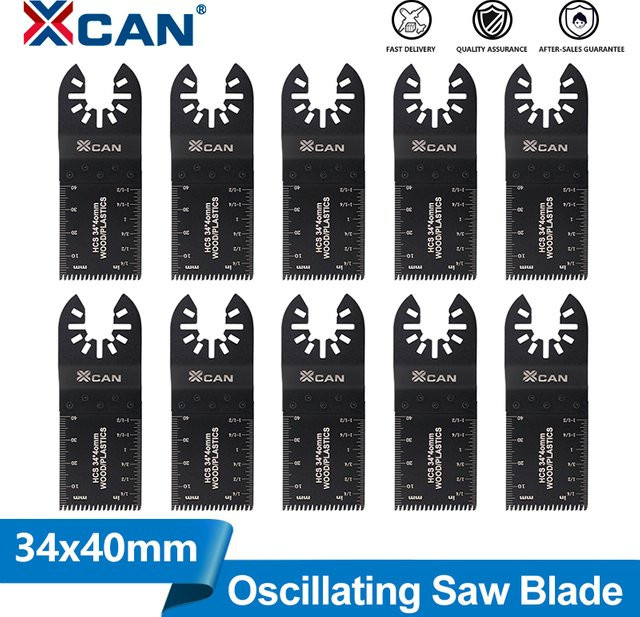 XCAN Oszillierende Sägeblätter zum Schnellwechseln für Multitools zum Schneiden von Holz und Metall, Durchmesser: 34 mm - Bild 1