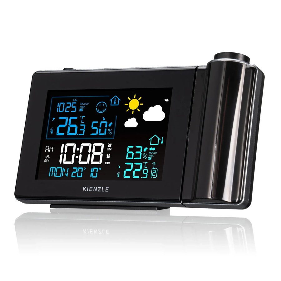 Kienzle Funk-Wetterstation mit Projektion in Schwarz - Bild 2