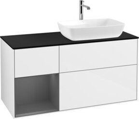 V&B Waschtischunterschrank Finion mit Wandbeleuchtung, Farbe: Weiß lackiert, Breite: 120 cm, Höhe: 50,1 cm, Tiefe: 50,1 cm - Bild 1
