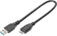 DIGITUS USB-A auf Micro USB-B Anschlusskabel USB 3.2 Gen 1, Schwarz - Bild 1