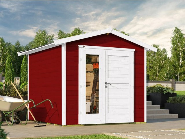 WEKA Holz-Gartenhaus 224 A mit Satteldach in Schwedenrot, B/H/T: 280 x 238 x 263 cm - Bild 1