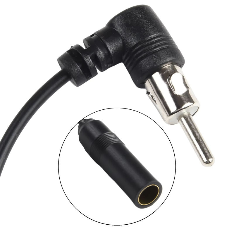 QXNY Stereo-Audio-Radioantennenadapter AM/FM Radioantennenverlängerung Universal-Winkelantenne Stecker-Buchse-Kabel in Schwarz - Bild 4