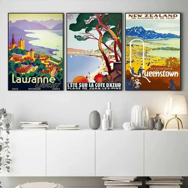 Potdemiel Wandkunst Leinwand Poster mit Stadt- und Landschaftsmotiven in Mehrfarbig, Scandinavian Stil - Bild 1