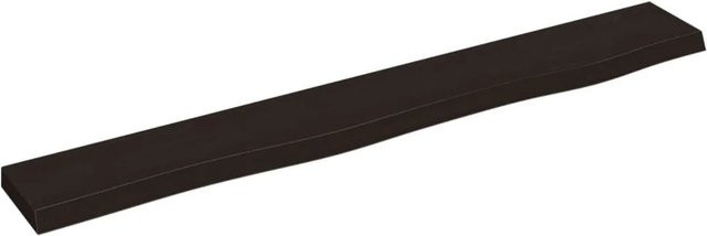 vidaXL Wandregal aus Massivholz Eiche in Dunkelbraun, B/H/T: 80 x 10 x 2 cm - Bild 1