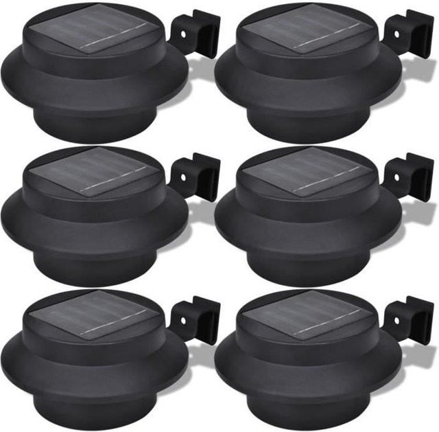 6er Set Solarleuchten von DIOCHE in Schwarz mit LED für den Garten, Höhe: 12 cm, Breite: 6,35 cm - Bild 1