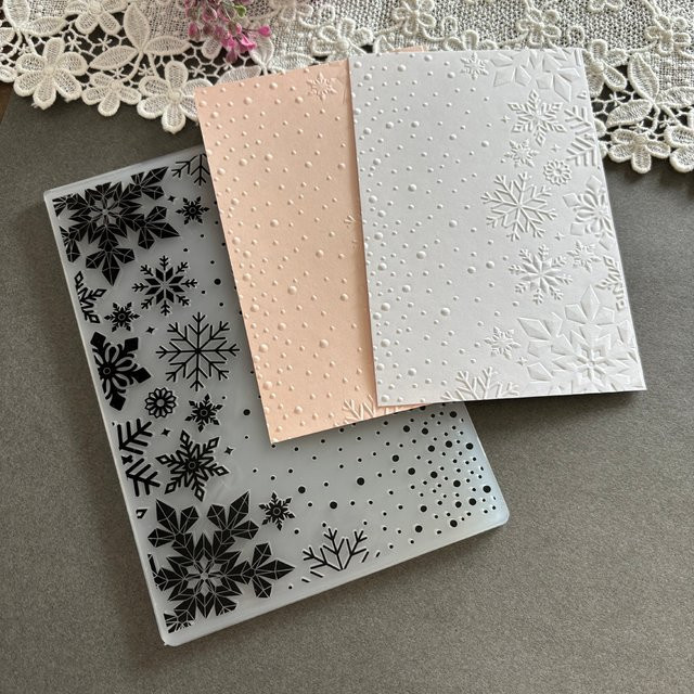 3D-geprägter Reliefordner mit Weihnachtsschneeflocken-Motiv für Scrapbooking und Fotoalben, 5 x 7 Zoll - Bild 1