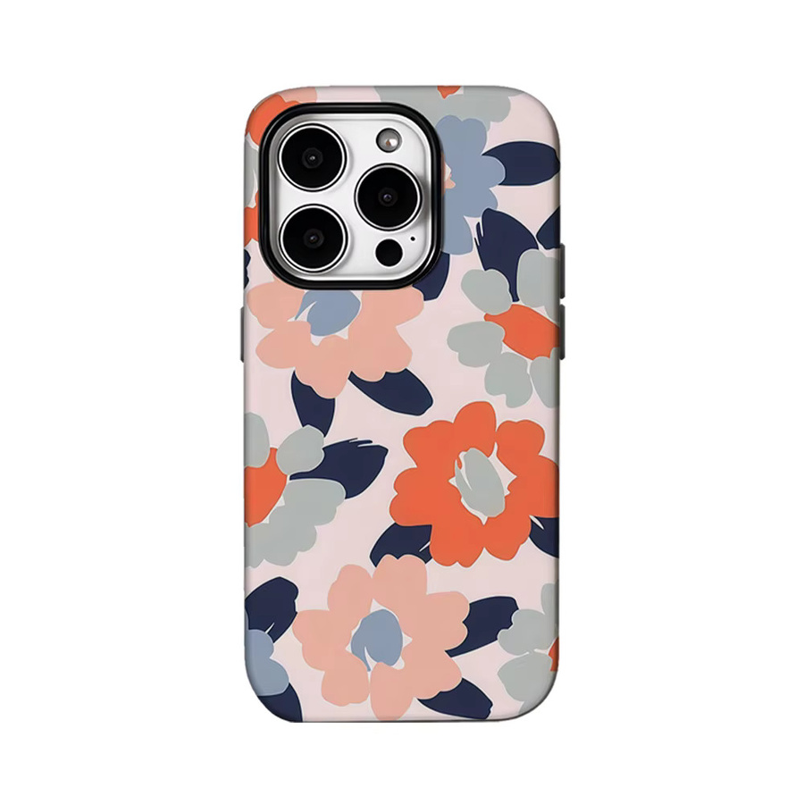 Handyhülle mit pastellfarbenem Blumenmuster für iPhone Modelle mit doppellagiger Rückseite von Potdemiel in Multicolour - Bild 5