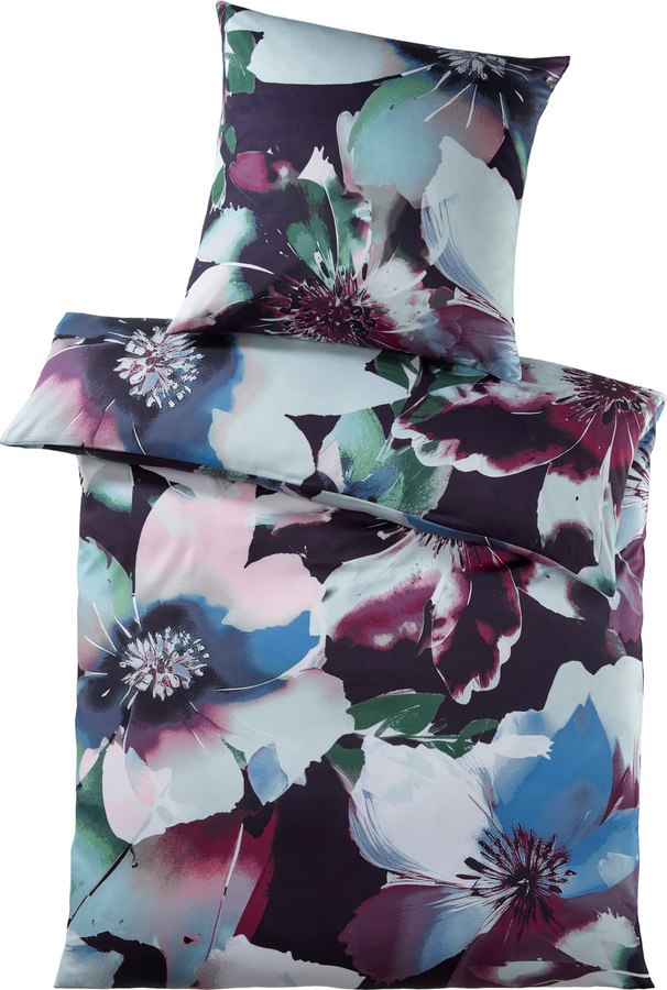 Heine Home Bettwäsche aus 100% Baumwolle in Mako-Satin mit floralem Blüten-Dessin und Reißverschluss, Multicolor - Bild 2