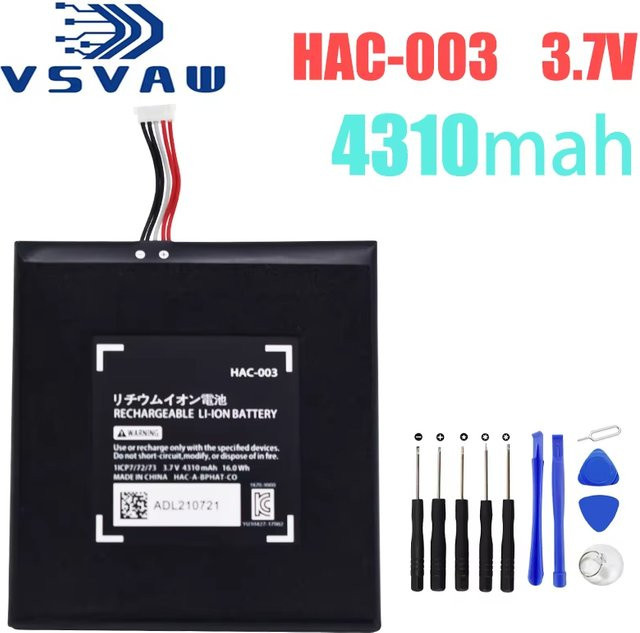 Nintendo Switch Akku HAC-003 mit 4310 mAh in Schwarz für HAC-001 und HAC-A-BPHAT-C0 - Bild 1