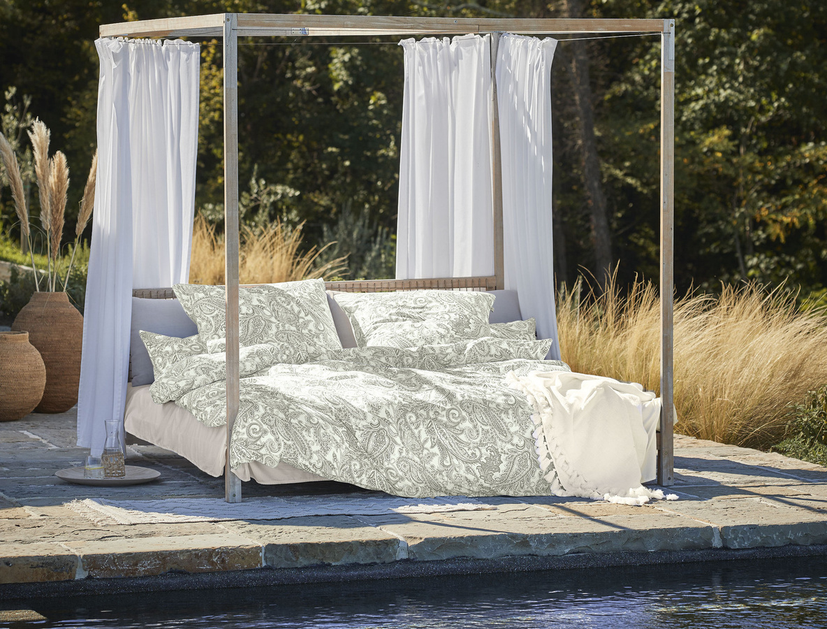 Irisette Florenz Premium Mako Satin Bettwäsche Paisley Oliv Grün B/H: 135 x 200 cm mit Kissen 80 x 80 cm - Bild 1