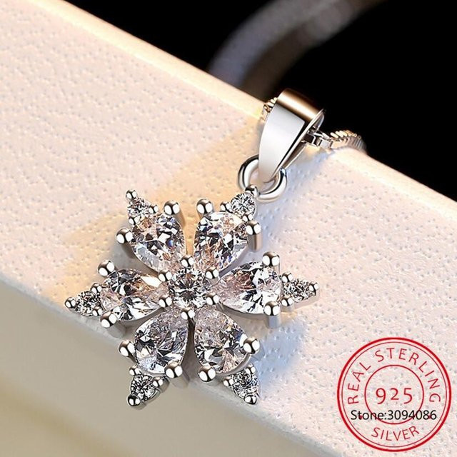 Anhänger Schneeflocke, 925 Silber, Zirkonia, Damen - Bild 1