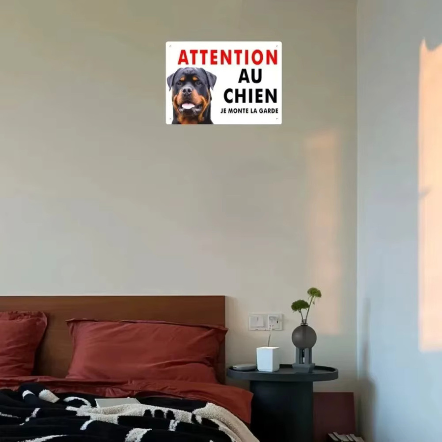 CIFBUY Metall-Wandkunst Rottweiler Rustikales Aluminiumschild für Wohnzimmer und Dekoration, Breite: 20,32 cm, Höhe: 30,48 cm - Bild 4