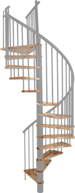 Minka Spindeltreppe Spiral Effect in Grau und Buche mit einer Geschosshöhe bis 305,5 cm - Bild 1