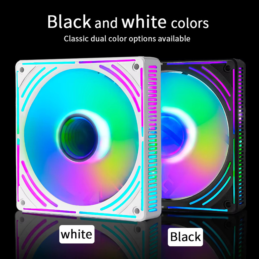 MANMU RGB Gehäuselüfter für PC mit PWM und SYNC, 120 mm - Bild 4