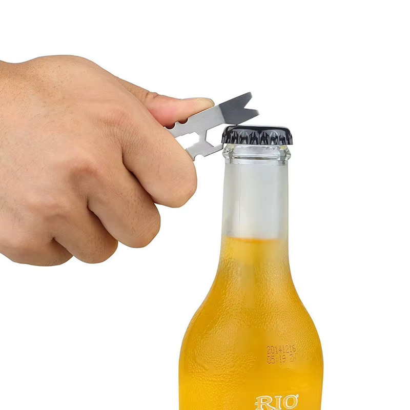 Mwyhmut EDC Multifunktionswerkzeug aus Edelstahl mit Flaschenöffner, Hebelstange, Schraubendreher und Schraubenschlüssel als Schlüsselanhänger - Bild 2