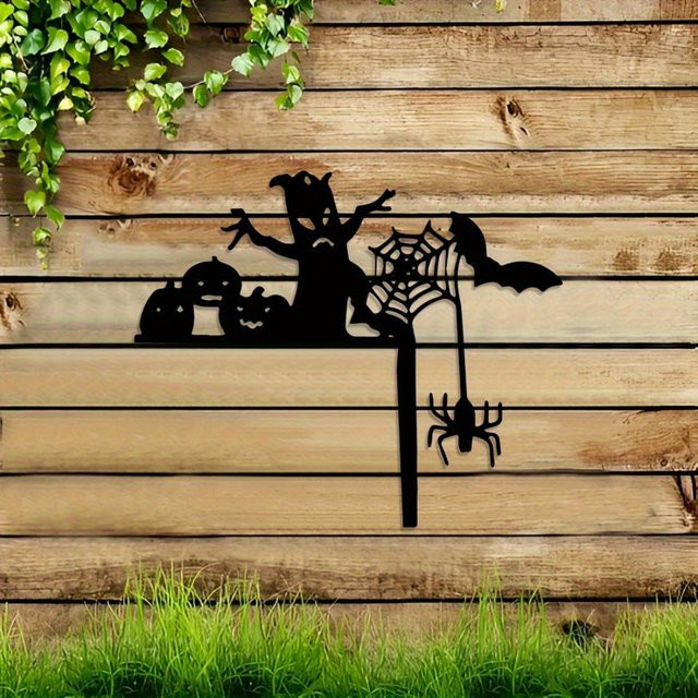 CIFBUY Vintage Wandskulptur aus Metall in Schwarz als gruseliges Halloween Türrahmen Dekor - Bild 1