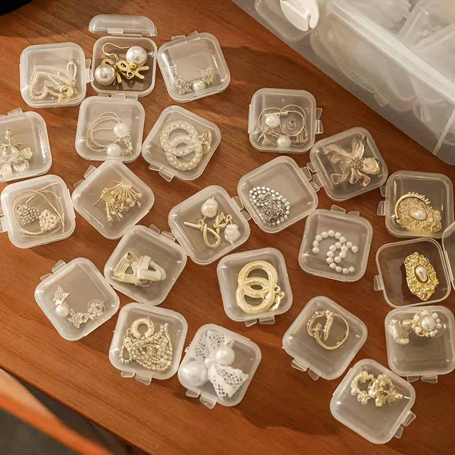 Transparente Kunststoff-Schmuckbox zur Aufbewahrung von Perlen, Ohrringen und Bastelzubehör - Bild 4
